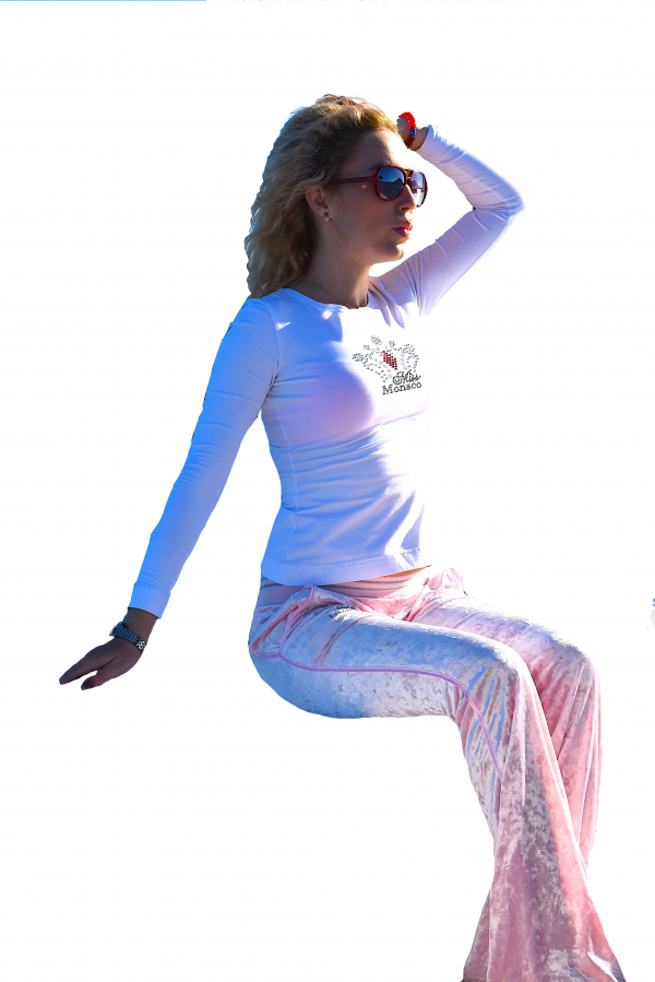 pink long trousers